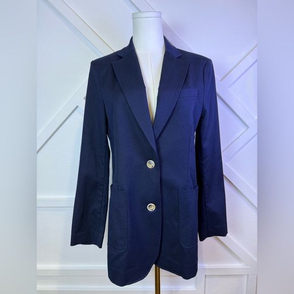 J. McLaughlin Merona Linen Tencel Cotton Blend Blazer Jacket Navy Size 10 - Picture 3 of 12